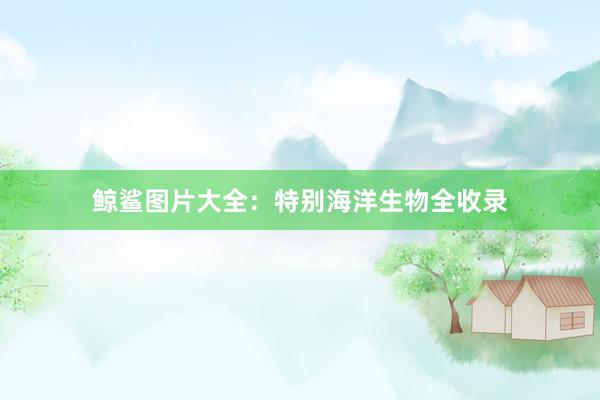 鲸鲨图片大全：特别海洋生物全收录