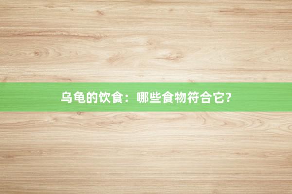 乌龟的饮食：哪些食物符合它？
